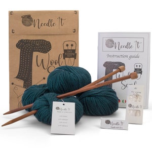 Needle It Kit Tricot pour débutant complet avec aiguilles à tricot Écharpe en laine à tricoter soi-même Idée Cadeau image 7