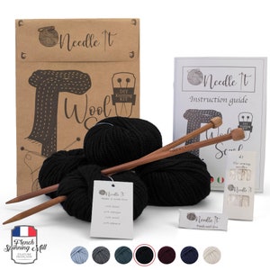 Needle It Kit Tricot pour débutant complet avec aiguilles à tricot Écharpe en laine à tricoter soi-même Idée Cadeau image 10