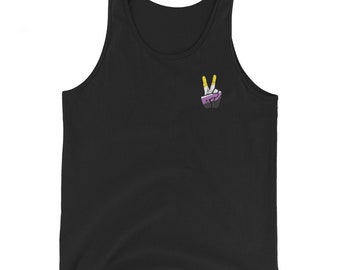 Non-Binary Flag Tank Top | Peace Sign Tank
