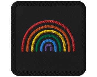 Regenbogen Peace Zeichen Aufnäher | LGBTQ + Pride Gestickter Aufnäher zum Aufbügeln