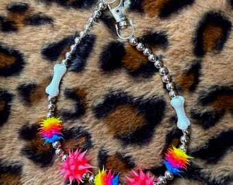 Y2K spikey ball bag charm