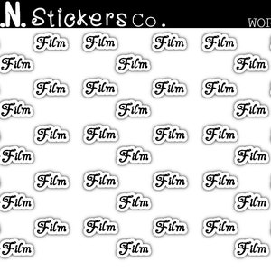 Film Stickers, Script Stickers, Word Stickers, Stickers for Planners, Stickers for Calendars, Stickers for Journals