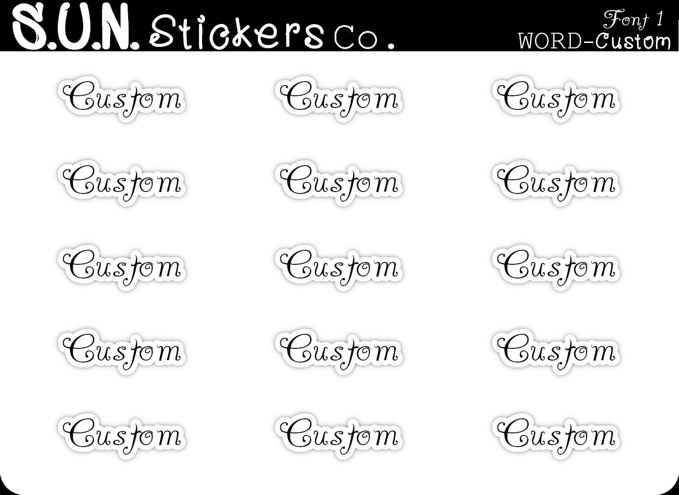 Custom Script Stickers Create Your Own Custom Scripts Font Stickers