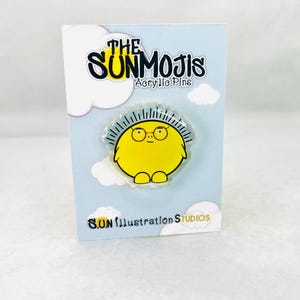Acrylic Pin; Gold Hot Stamping Acrylic Pin; Sun Character Acrylic Pin; Pin; Character Pin; Cute Pin; Kawaii Planner Pin; Planner Pin