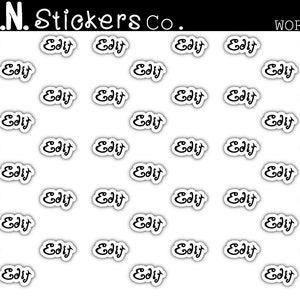 Edit Stickers, Script Stickers, Word Stickers, Stickers for Planners, Stickers for Calendars, Stickers for Journals