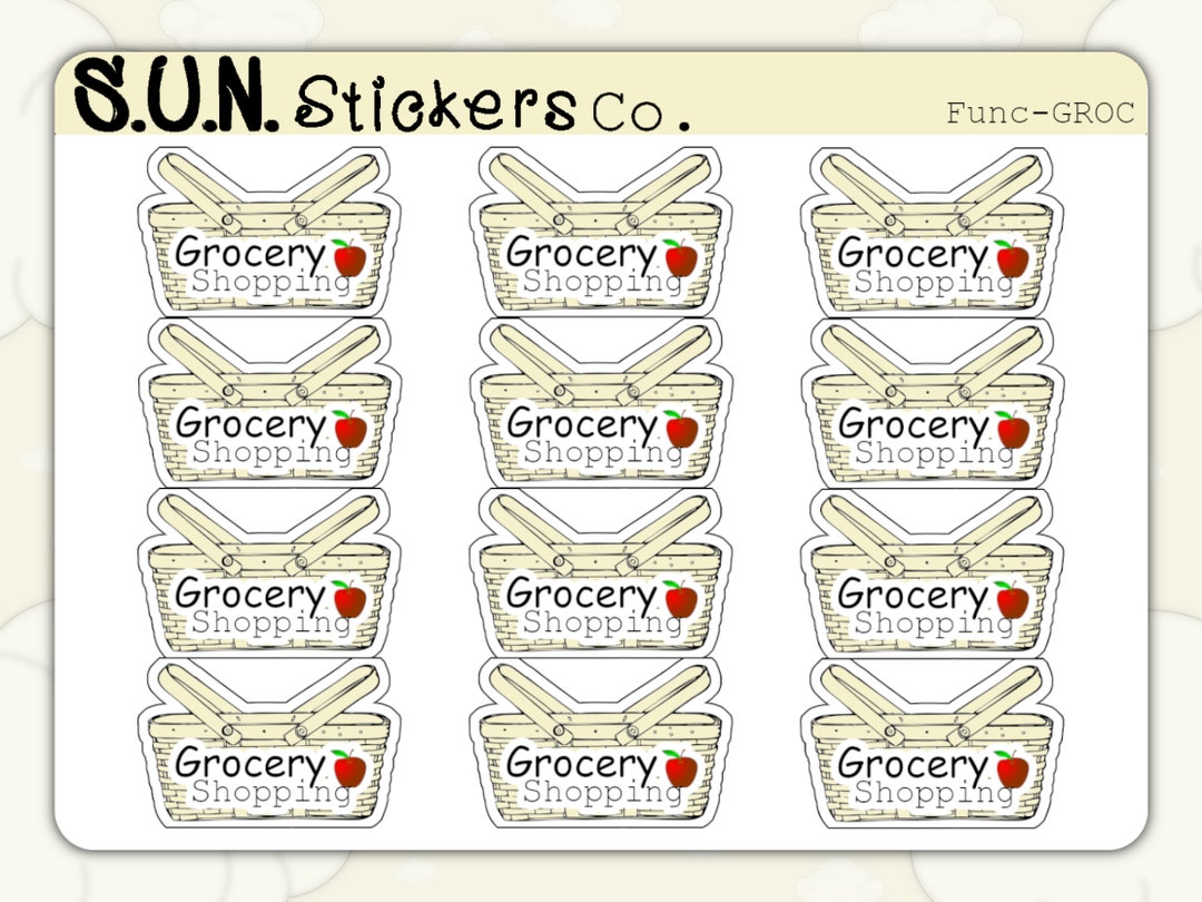 Grocery Shopping Stickers, Planner Stickers, Journal Stickers, Bullet ...