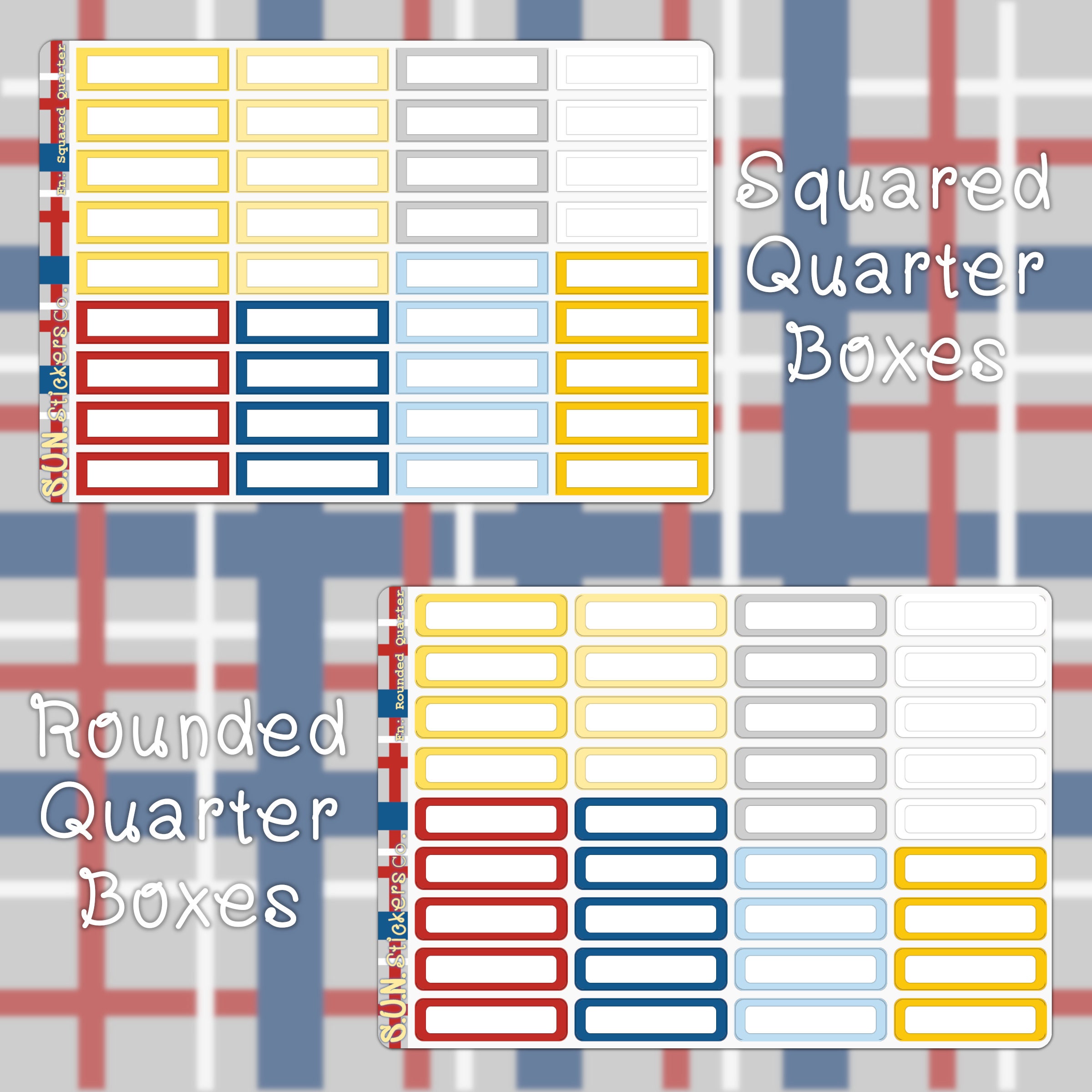 Half Box Stickers, Quarter Box Stickers, Full Box Stickers, Checklist ...