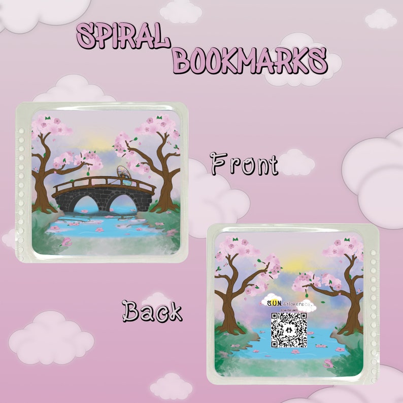 Sakura Bridge Themed Bookmarks for Books, Spiral Books & Notebooks ...