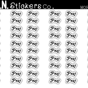 Post Script Stickers, Script Stickers, Planner Stickers, Calendar Stickers, Journal Stickers