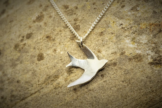 925 Sterling Silver Flying Swift Pendant