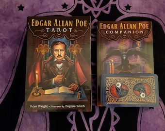 Edgar Allan Poe Tarot Boxed Kit – 78-Card Deck and Guidebook for Gothic Wisdom, Shadow Work and Literary Divination