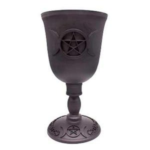 Dreifach Mond & Pentagramm Gusseisen Kelch 19 cm