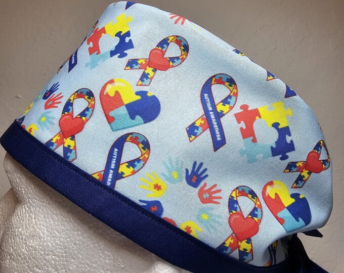 Autism Awareness Surgical Scrub Cap, Nurse Cap, Healthcare ...