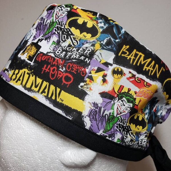 Joker Surgical Scrub Cap, Batman cap, Comic Cap, Food Service Cap, Dentist cap, Nurse Cap