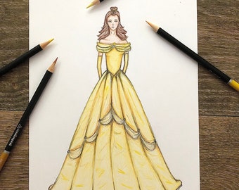 Haute Couture Sketch Etsy