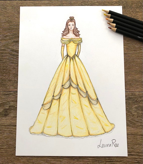 Disney Princess Art Princess Sketch Princess Belle Beauty Etsy Uk