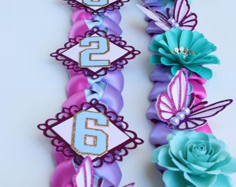 Guirnalda de cintas tricolores hecha a mano – Regalo de graduación de jardín de infancia
