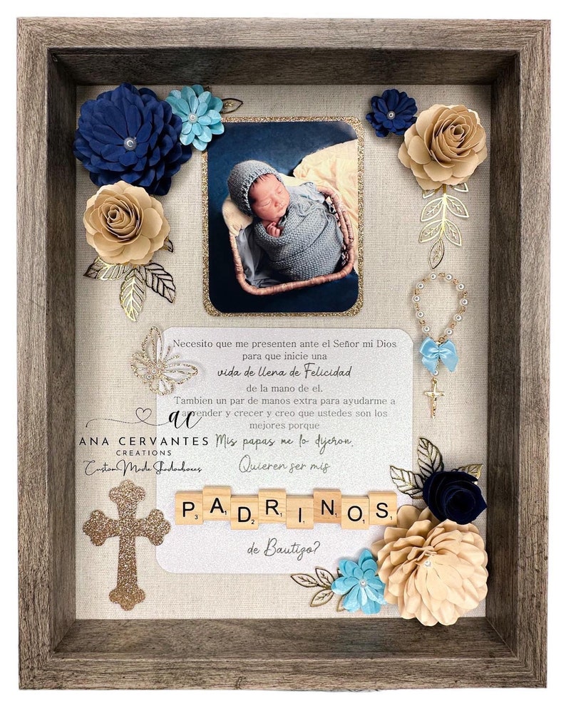 Baptism Proposal Shadow Box Caja De Sombra De Propuesta De Etsy