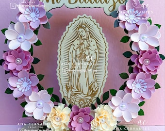 Recuerdos Centros de Mesa Para Bautizo Virgen de Guadalupe San Judas Tadeo