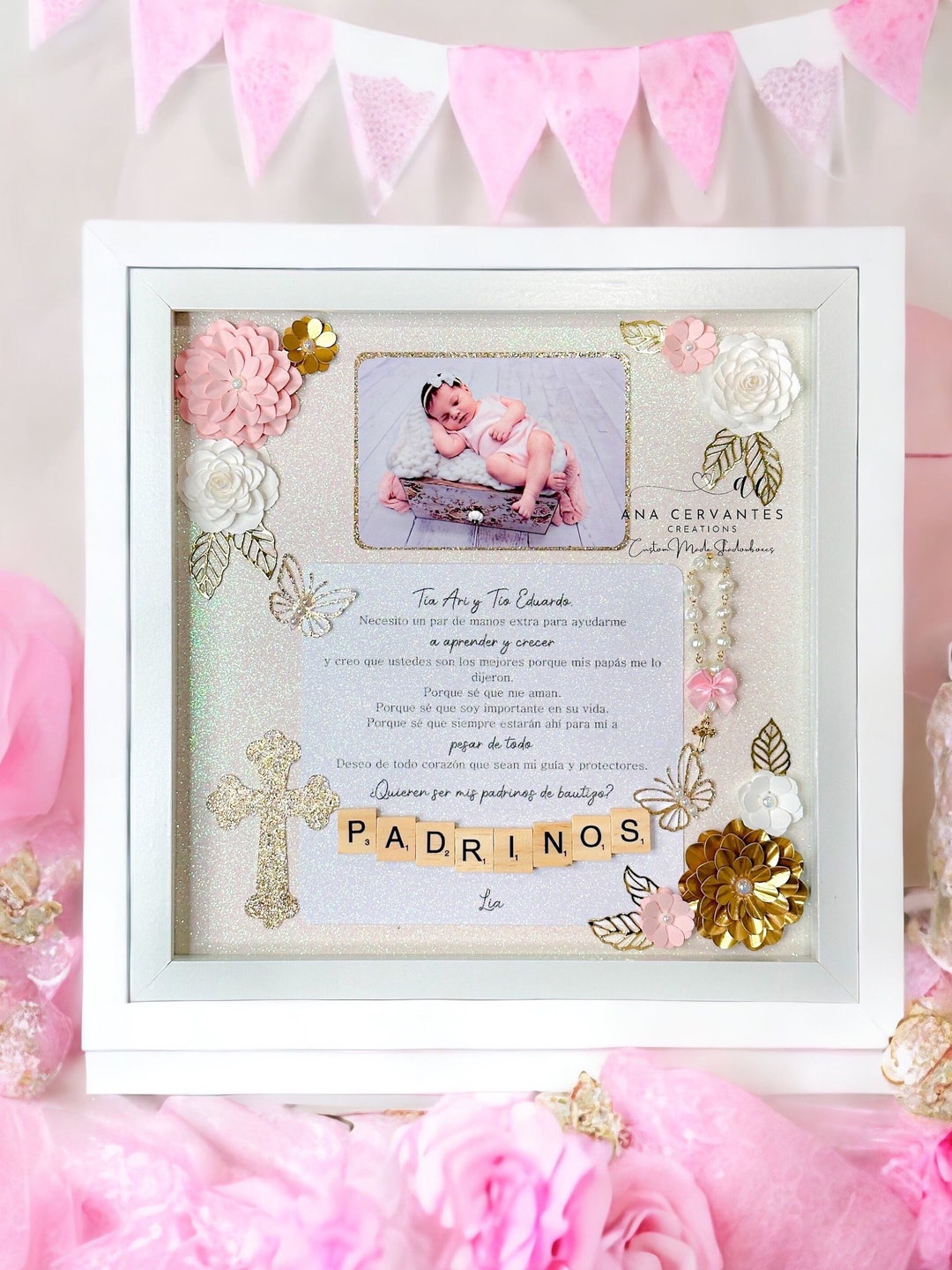 Baptism Proposal Shadow Box Caja De Sombra De Propuesta De Bautismo Etsy