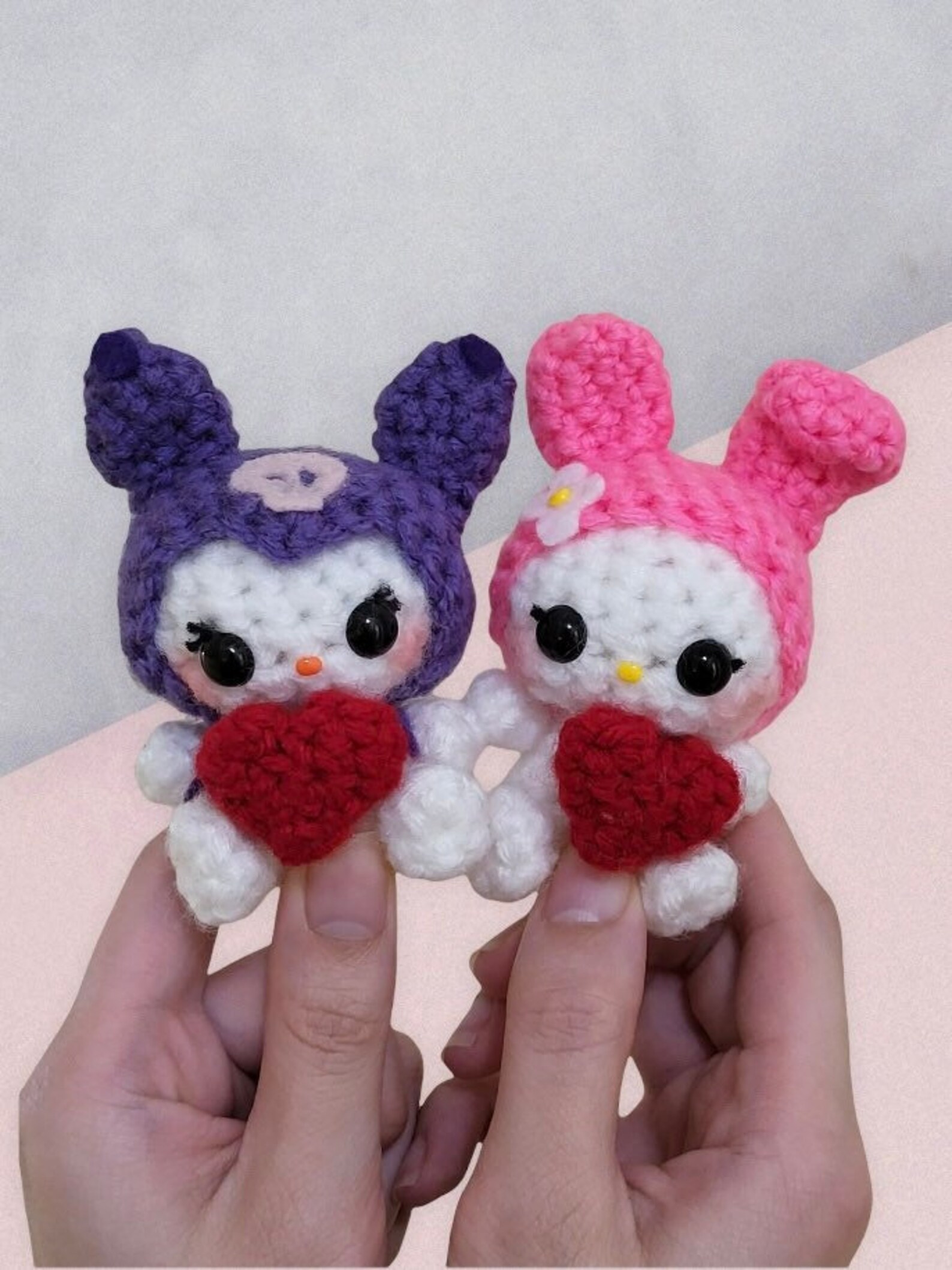 Crochet My Melody & Kuromi Amigurumi Sanrio Keychain Etsy Ireland
