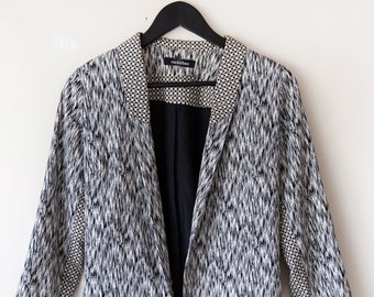 Vintage Check Collar Blazer | Women's Long Sleeve Cardigan | Spring Clothing