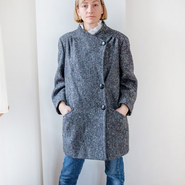 Vintage Wool Coat | Preppy Style Overcoat | Oversized 80s Coat | Fall Season Wardrobe