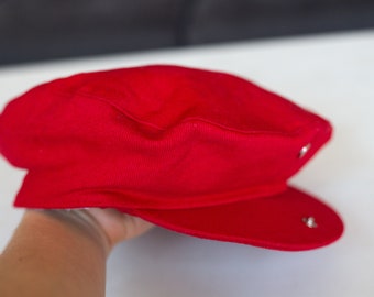 Chapeau rouge vintage en coton
