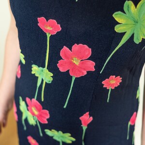 90s Short Sleeveless Floral Summer Dress Size M image 4