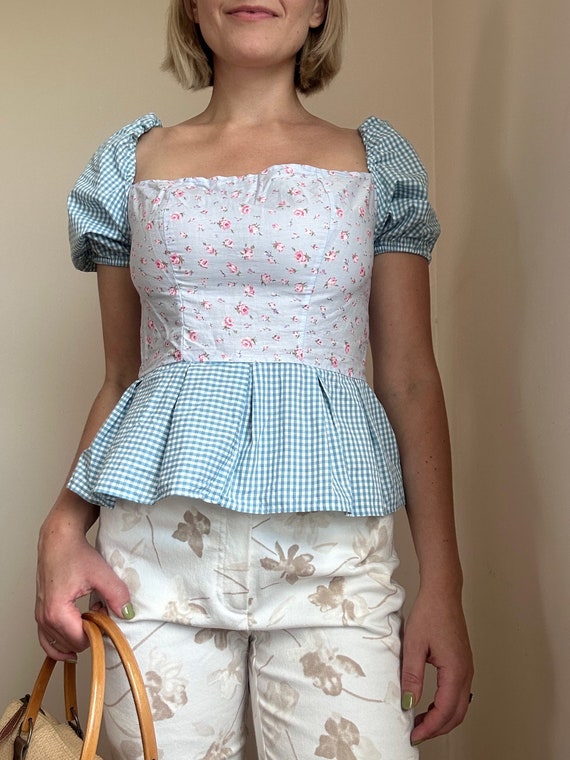Lolita Style Puff Sleeve Top | Open Back Pastel B… - image 2