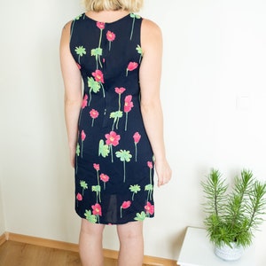 90s Short Sleeveless Floral Summer Dress Size M image 3