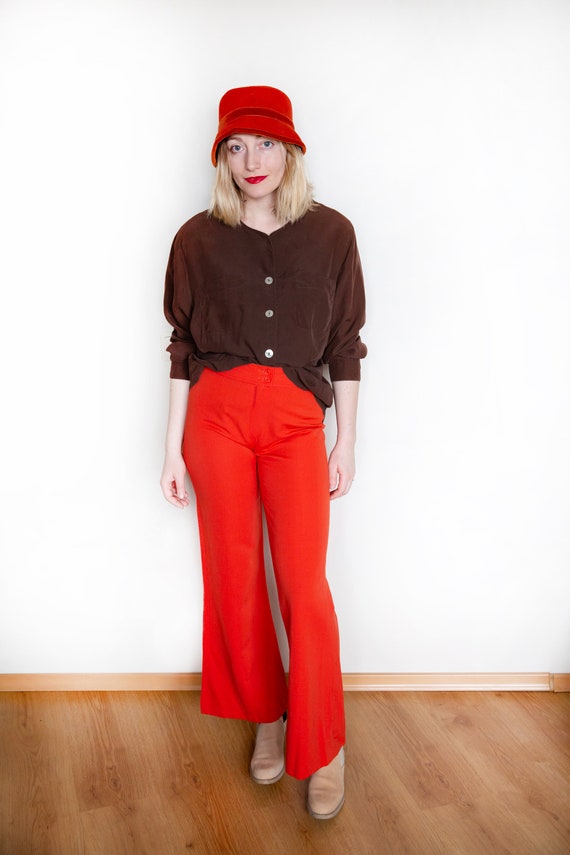 Vintage Silk Blouse, Women Silk Top, Size L Silk S