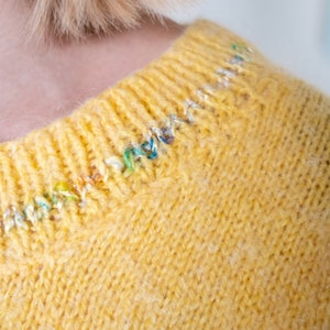 Lemon Yellow Vintage Sweater Fluffy Women's Pullover Spring/Summer Knitwear image 5