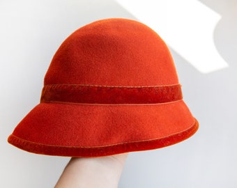 chapeau de laine vintage, chapeau cloche pour femmes, chapeau feutré pour dames, chapeau cloche des années 1920