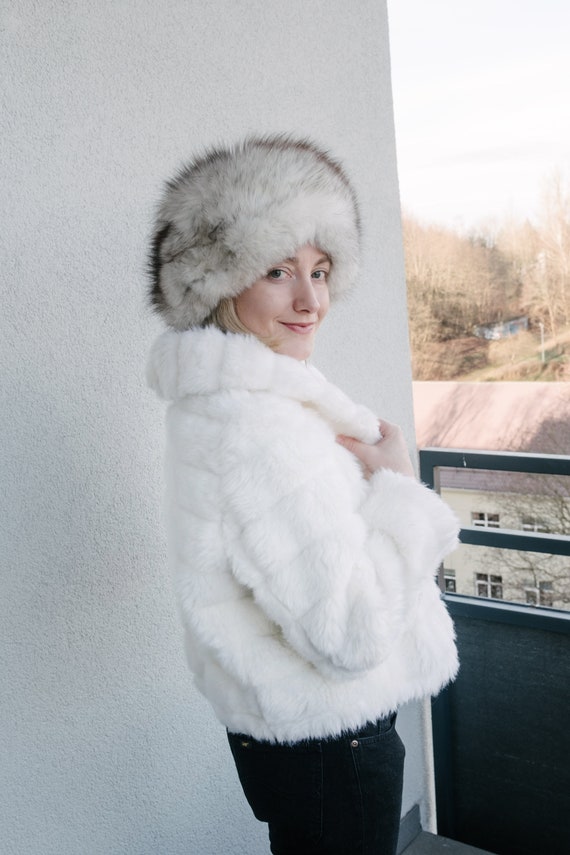 Vintage Real Fur Hat, Second Hand Russian Style Ha