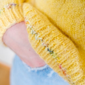 Lemon Yellow Vintage Sweater Fluffy Women's Pullover Spring/Summer Knitwear image 1