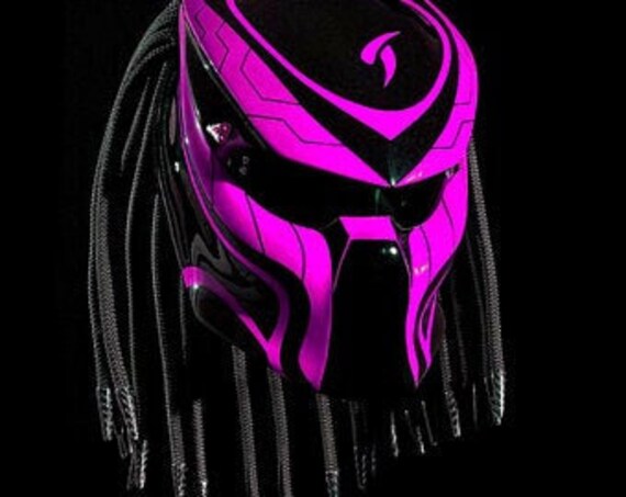 Predator Motorcycle Helmet Pink Line Harmony Dot Ece Etsy