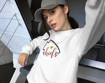 Sudadera de los Kansas City Chiefs, cuello redondo de fútbol americano de la NFL
