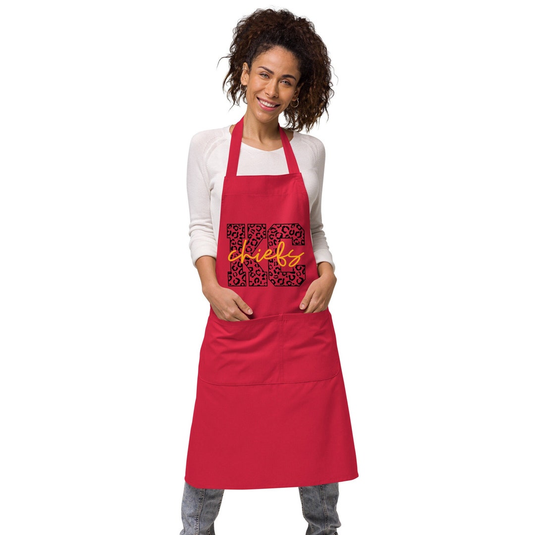 KC Chiefs Apron With Front Pockets | 100% Organic Cotton - Etsy
