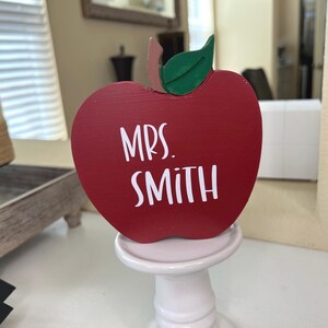 Personalized Teacher Pencil, Teacher Gift, Classroom Personalized Decor, Teacher Name Plate, Teacher Appreciation apple