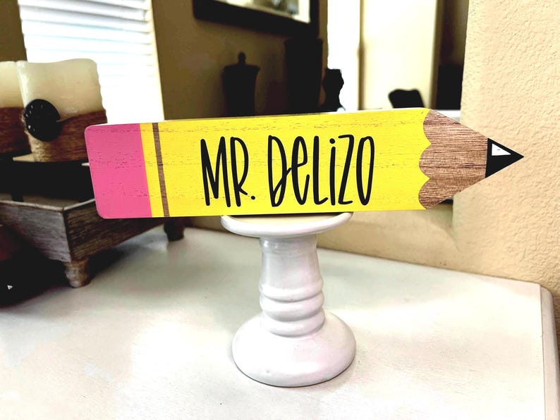 Personalized Teacher Pencil, Teacher Gift, Classroom Personalized Decor, Teacher Name Plate, Teacher Appreciation pencil