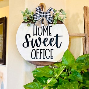 Office Door Decor, Office Door Sign, Office Farmhouse Hanger, Office Wall Wreath