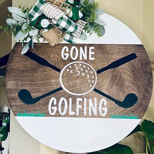 Front Door Decor, Golf Welcome Sign, Front Door Wreath, Golf Door Hanger, Year Round Door Sign
