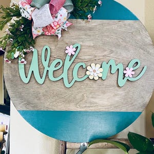Spring Front Door Decor, Welcome Spring Wreath, Spring Decor, Spring Door Hanger, Spring Door Sign