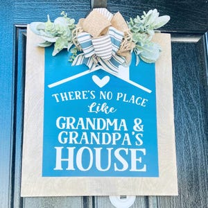 Front Door Decor, Grandparents Door Hanger, Welcome Door Sign, No Place Like Grandparent Sign, Everyday Door Wreath, Welcome Door Wreath