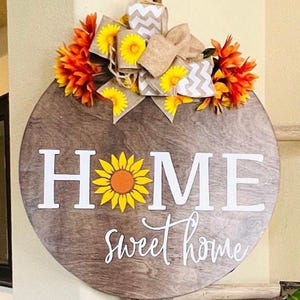 Front Door Decor,Home Sweet Home Sign, Welcome Door Hanger, Front Door Wreath, Summer Door Sign