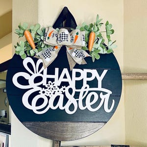 Easter Door Decor, Happy Easter Door Sign, Easter Door Hanger, Spring Door Wreath, Easter Wall Decor