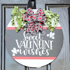Valentine’s Day Front Door Decor, Valentine’s Door Sign, Valentine’s Day Door Hanger, Front Door Heart Wreath,  Valentine Farmhouse Decor