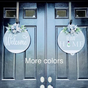 Interchangeable Signs For Double Door, Seasonal Door Hangers, Front Door Decor, interchangeable Wreaths, Everyday Door Signs