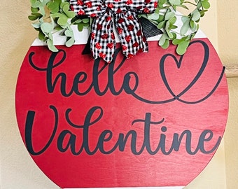 Ghirlanda A Cuore Rustica Per Porta - Decorazione San Valentino In Legno Con Fiocco In Pizzo - Vintage
